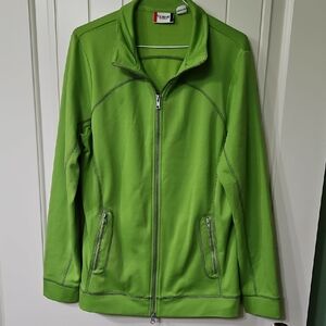 Clique Lime Green Polyester Women's Jacket With Zip Pockets Large